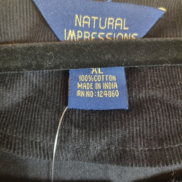 NWT Natural Impressions Black Corduroy Sleeveless Embroidered Dress Size XL - Picture 4 of 5